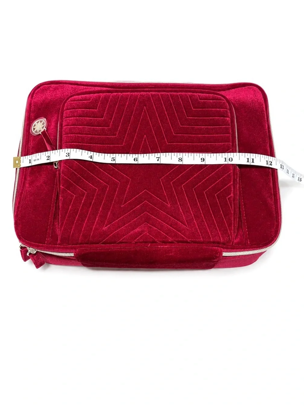 Estée Lauder Velvet Train Case Cosmetic Organizer Burgundy Red Star
